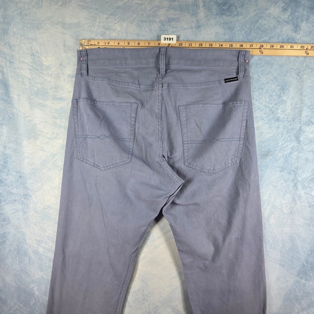 Lucky Brand 121 Heritage Slim Blue Gray Canvas Chino Pants Mens 33x32 - Picture 8 of 8